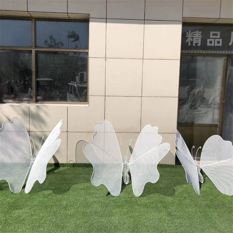 不锈钢白色蝴蝶文化景观雕塑