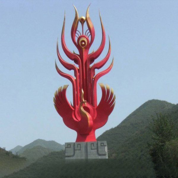 不锈钢抽象凤凰雕塑