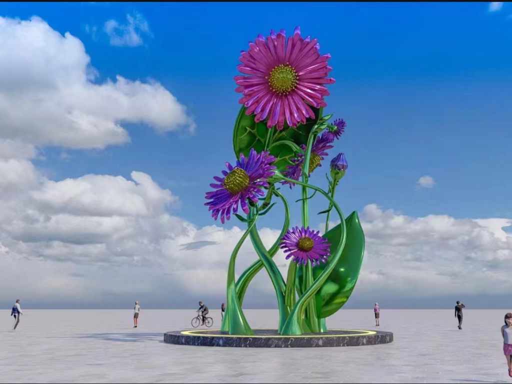 不锈钢格桑花雕塑