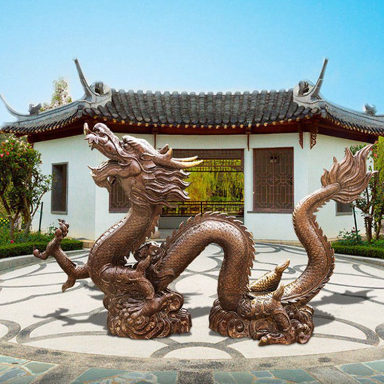 仿铜龙雕塑动物不锈钢雕塑