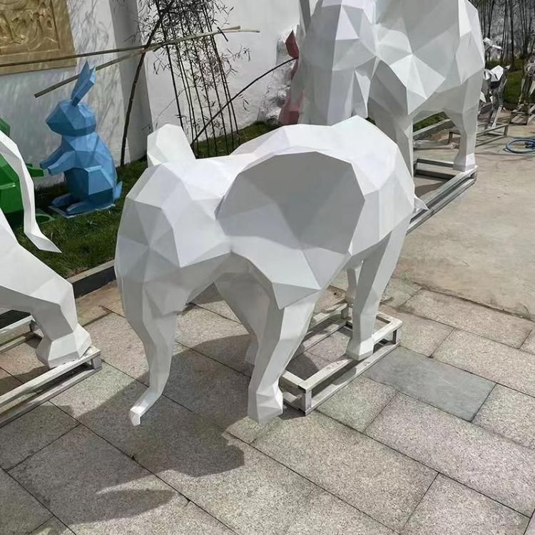 几何大象不锈钢雕塑