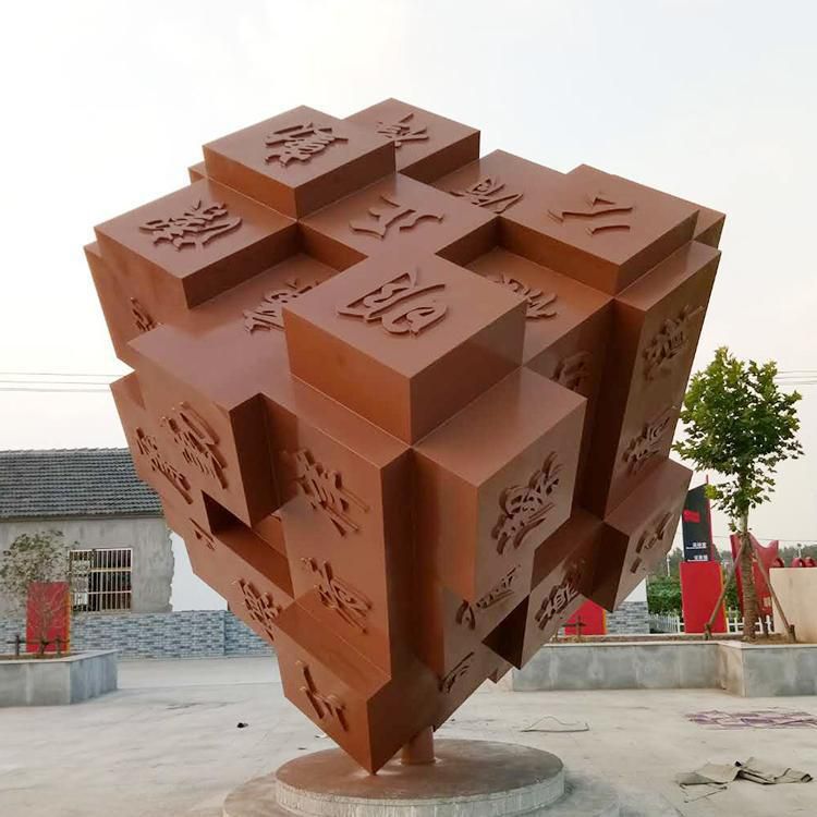 不锈钢魔方雕塑