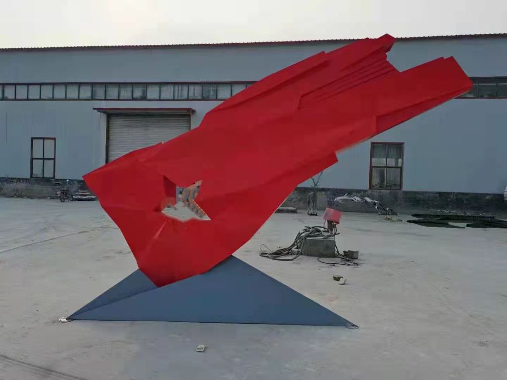 不锈钢旗帜景观雕塑