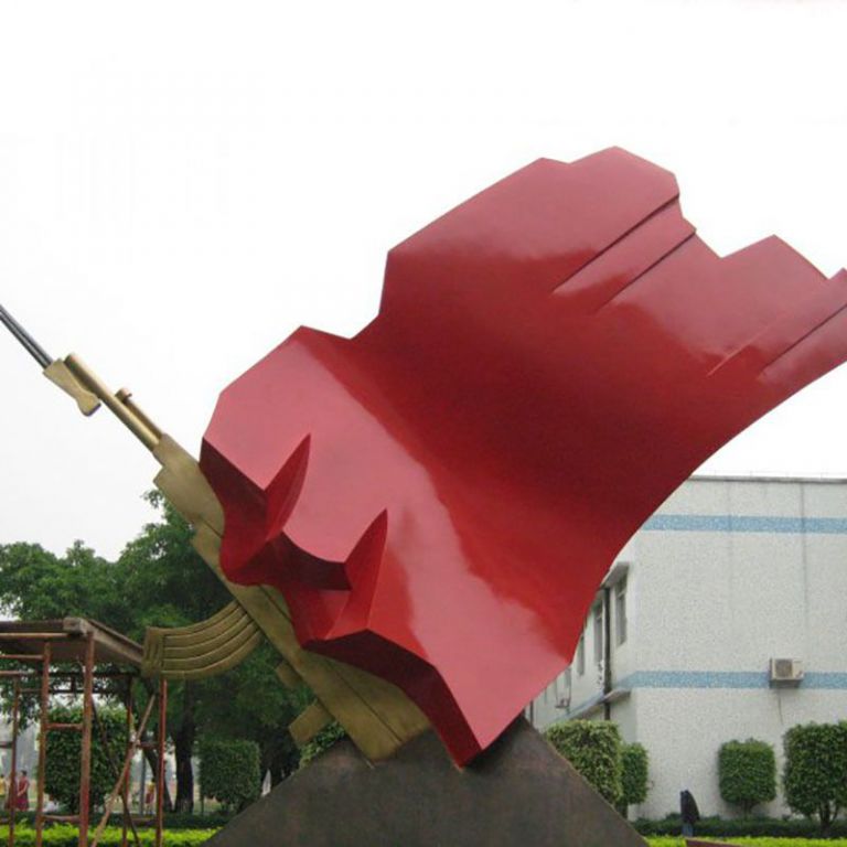 不锈钢旗帜标志雕塑