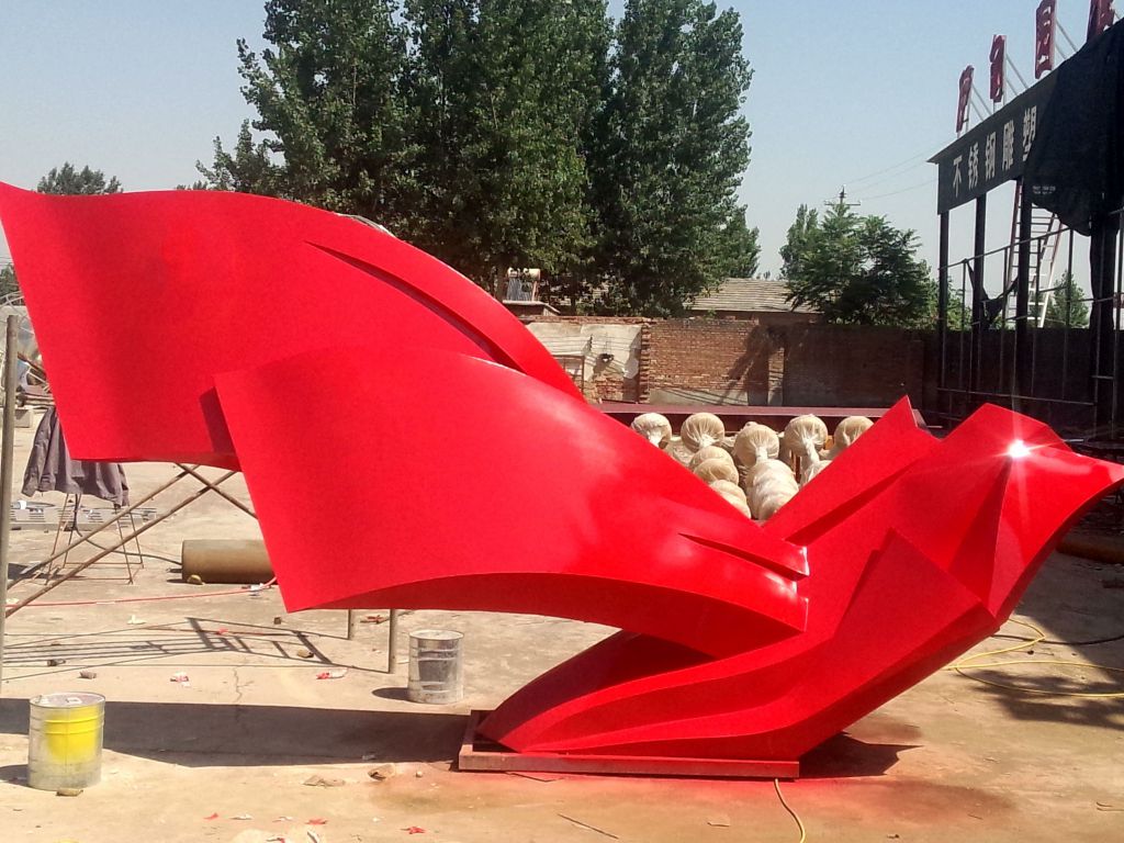 红色党建景观不锈钢雕塑