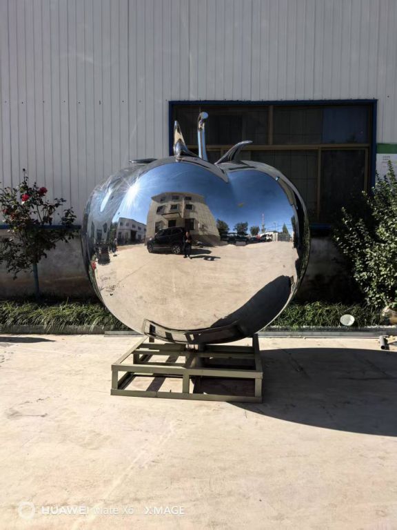 镜面番茄雕塑 不锈钢雕塑厂家