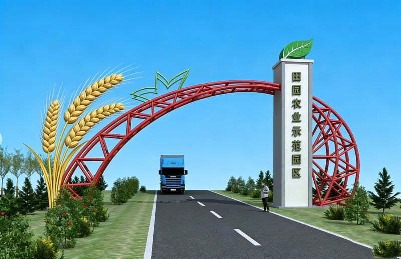 园林不锈钢拱门雕塑