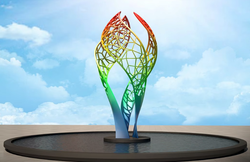 不锈钢镂空树雕塑 景观摆件