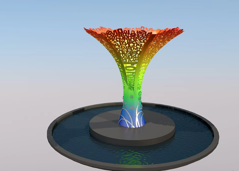伞状雕塑 水景雕塑