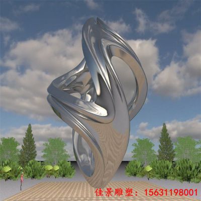 不锈钢抽象创意造型雕塑设计