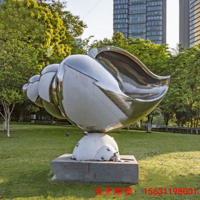 不锈钢镜面海螺雕塑