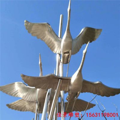 不锈钢动物抽象大雁雕塑