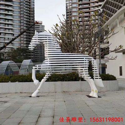 不锈钢 公园镂空奔马雕塑