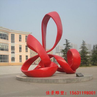 不锈钢公园景观彩色飘带雕塑