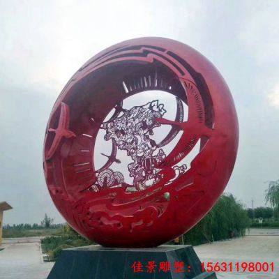 不锈钢创意镂空球雕塑公园景观