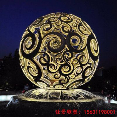 金属透光不锈钢镂空球雕塑