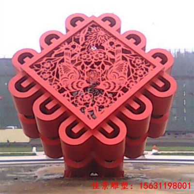 广场景观不锈钢中国结雕塑