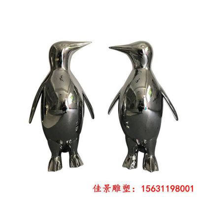 镜面不锈钢企鹅雕塑