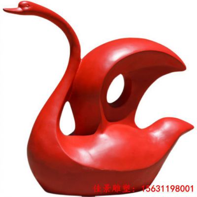 不锈钢抽象天鹅雕塑