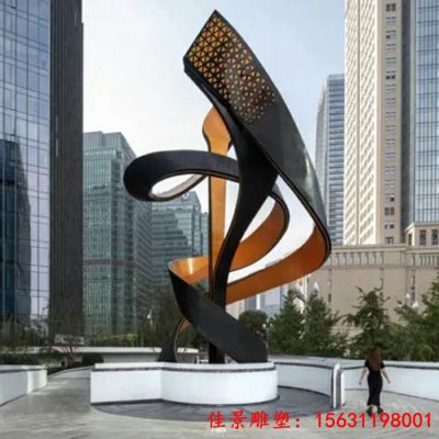 大型不锈钢公园景观飘带雕塑