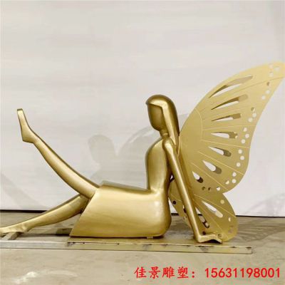 铸铜蝴蝶仙子公园景观人物铜雕