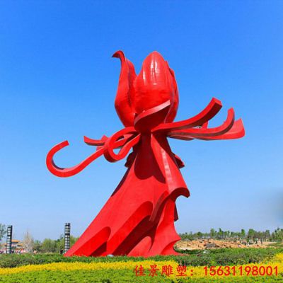 城市大型不锈钢花朵雕塑