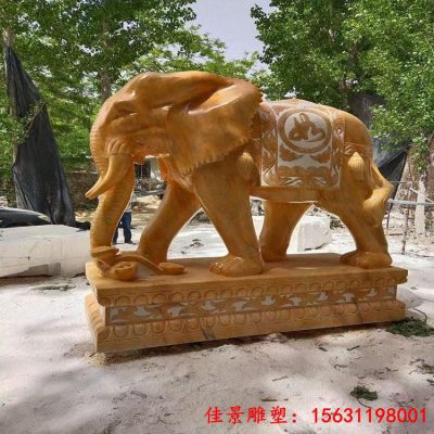 石雕动物大象雕塑