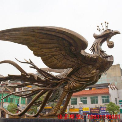 铜雕凤凰城市景观雕塑