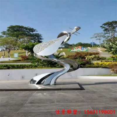 户外景观不锈钢乐器琵琶雕塑设计