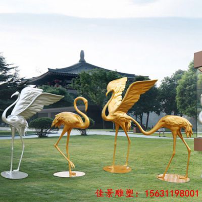不锈钢仿真动物仙鹤雕塑