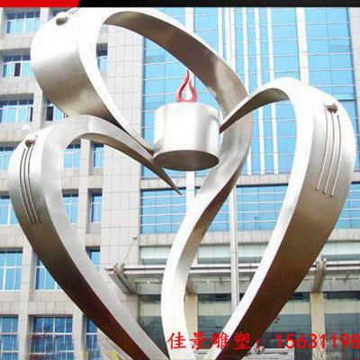 医院门口标志不锈钢爱心雕塑