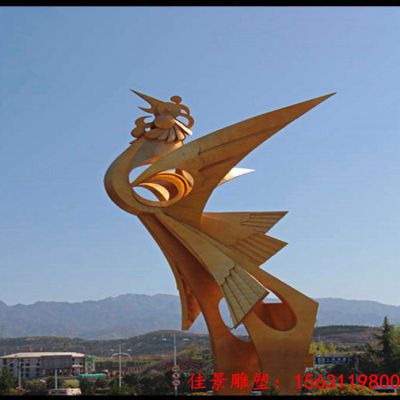 不锈钢翱翔天空凤凰雕塑