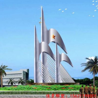 不锈钢部队创意党建雕塑