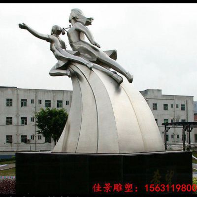 校园景观不锈钢奔腾飞翔雕塑