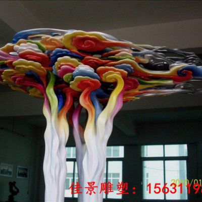 不锈钢彩色祥云雕塑