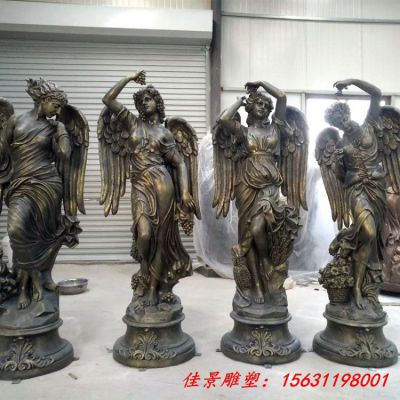 玻璃钢仿铜西方人物四季女神雕塑
