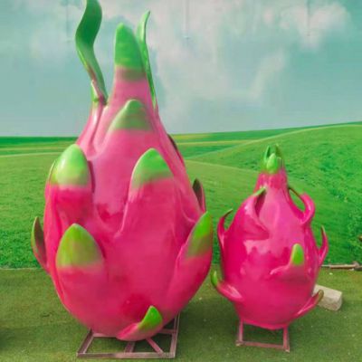 玻璃钢仿真火龙果公园水果雕塑