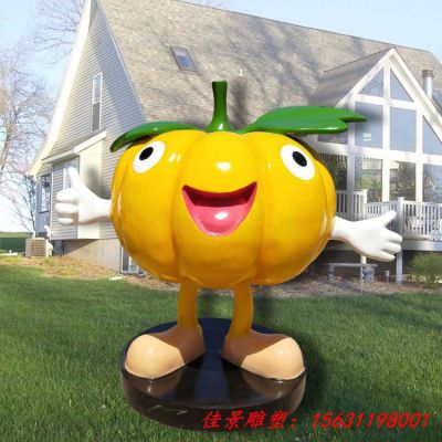 玻璃钢卡通蔬菜南瓜雕塑