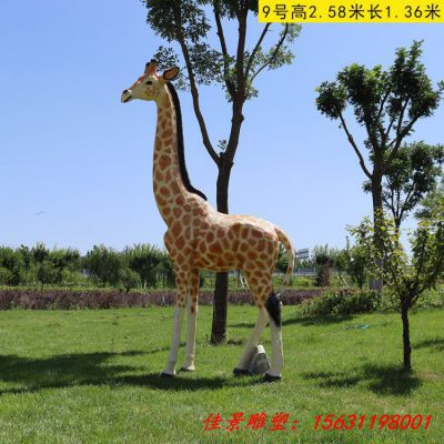仿真动物玻璃钢长颈鹿雕塑