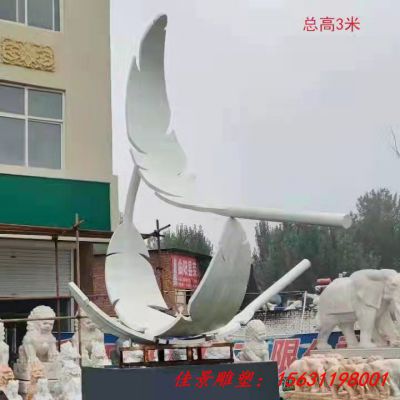 不锈钢仿真羽毛雕塑