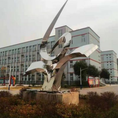 校园不锈钢书籍腾飞雕塑