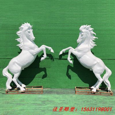 玻璃钢仿真白马雕塑