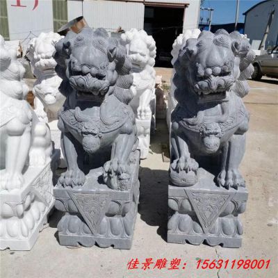 石雕做旧看门石狮子