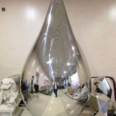 金属镜面不锈钢水滴雕塑