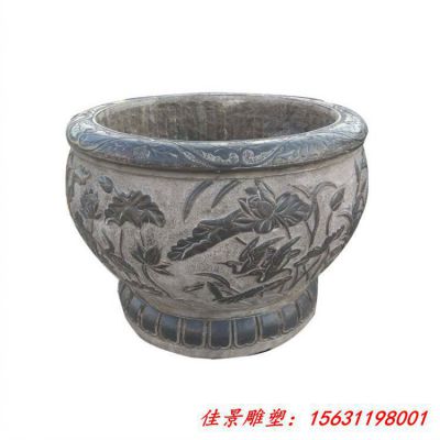 石雕仿古水缸雕塑