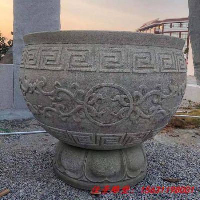 青石仿古水缸石雕