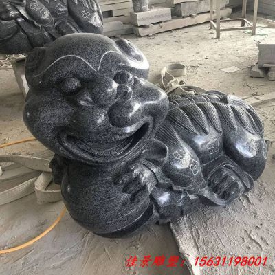 芝麻黑貔貅石雕瑞兽