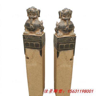 石雕仿古拴马桩雕塑