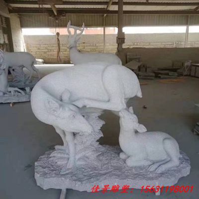 公园动物羊羔跪乳石雕