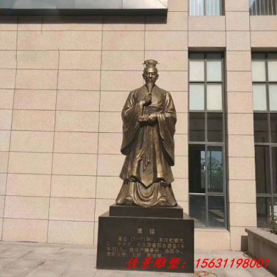 景区古代名人虞延铜雕
